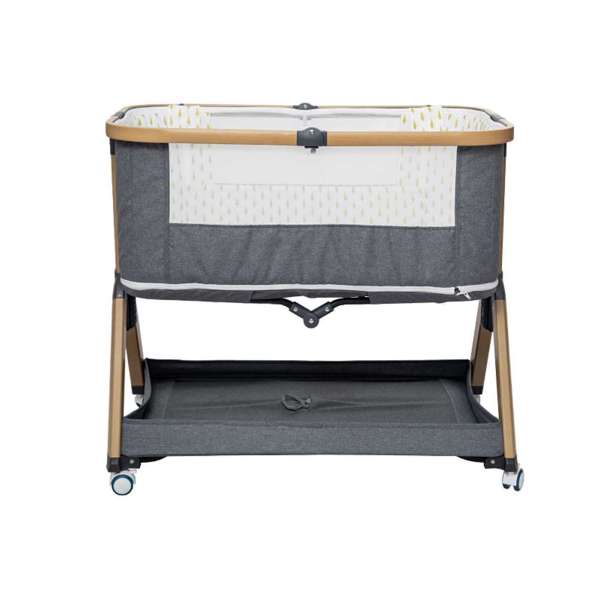 Convertible Baby Bedside Crib with Adjustable Height 7 Level Positions