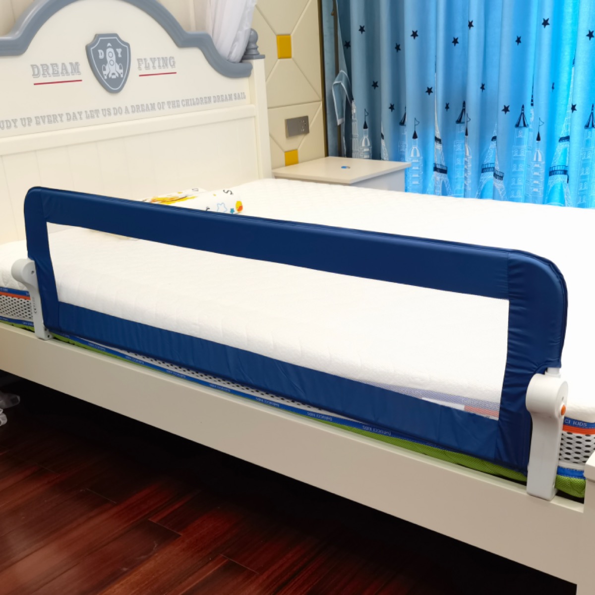 Adjustable Friendly Crib Guards Fence Barrier Baby Bed Safety Rails