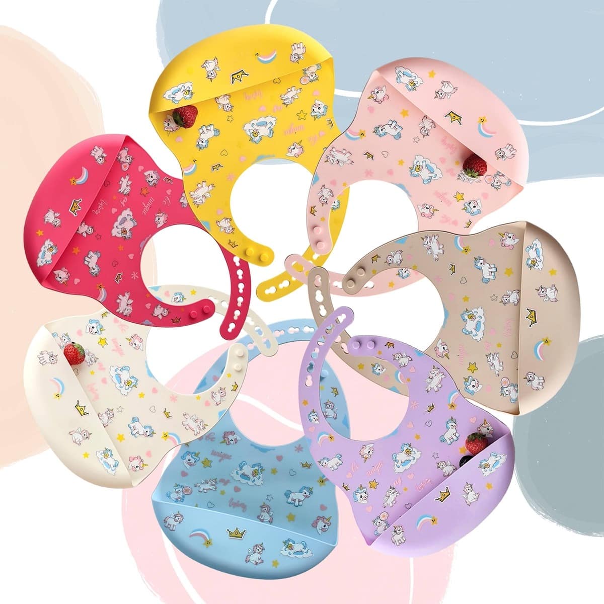 Silicone Baby Bibs Soft Waterproof for Boys and Girls 100% Silicone