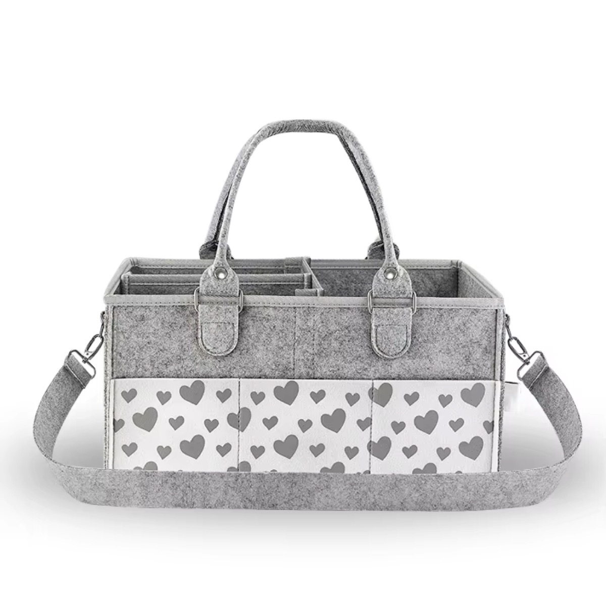 Mummy & Baby Travel Organizer Fashionable Felt Diaper Caddy Bag with