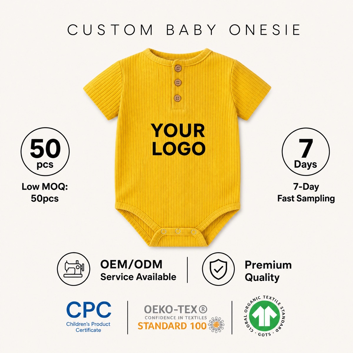 Garment Baby Rompers Organic Cotton Baby Onesie Set Newborn Baby