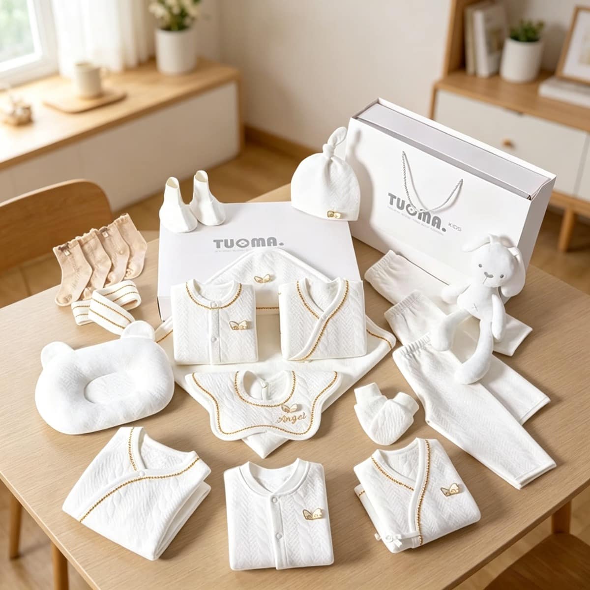 Newborn Baby Full Moon Meeting Gift Set 100% Pure Cotton Baby Clothes
