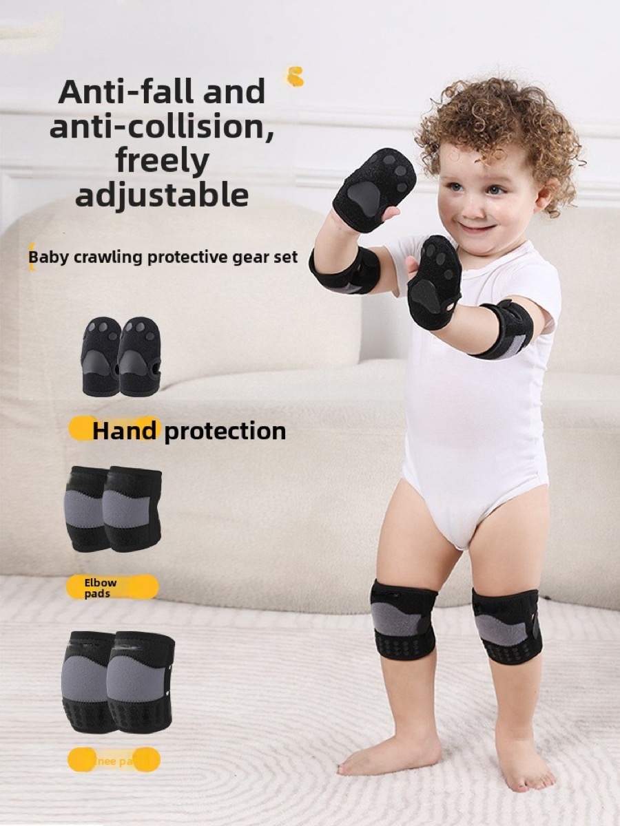 Baby Toddler Anti-Slip Knee Elbow Palm Pads Adjustable Breathable