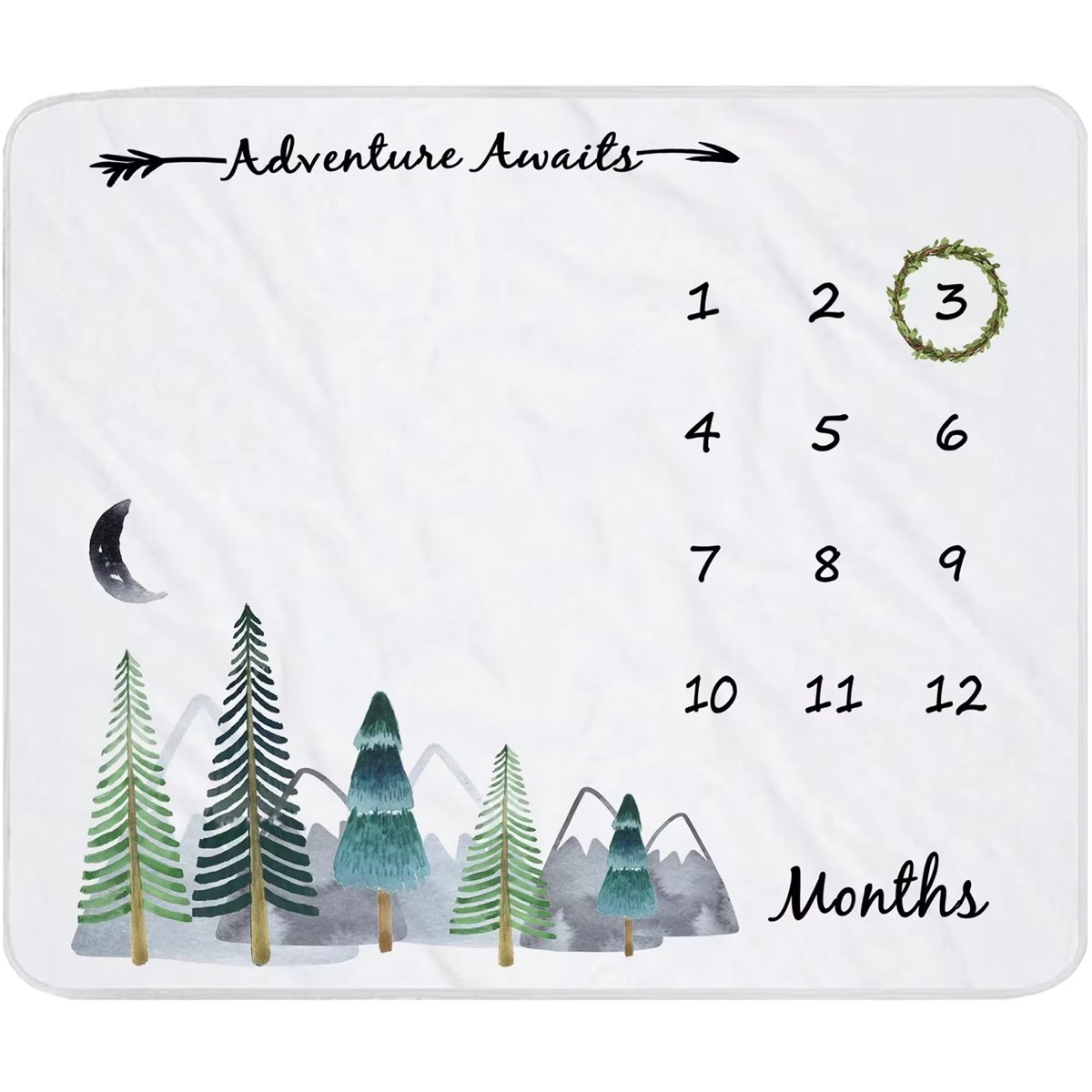 Baby Age Photography Growth Monthly Milestone Blanket Flannel