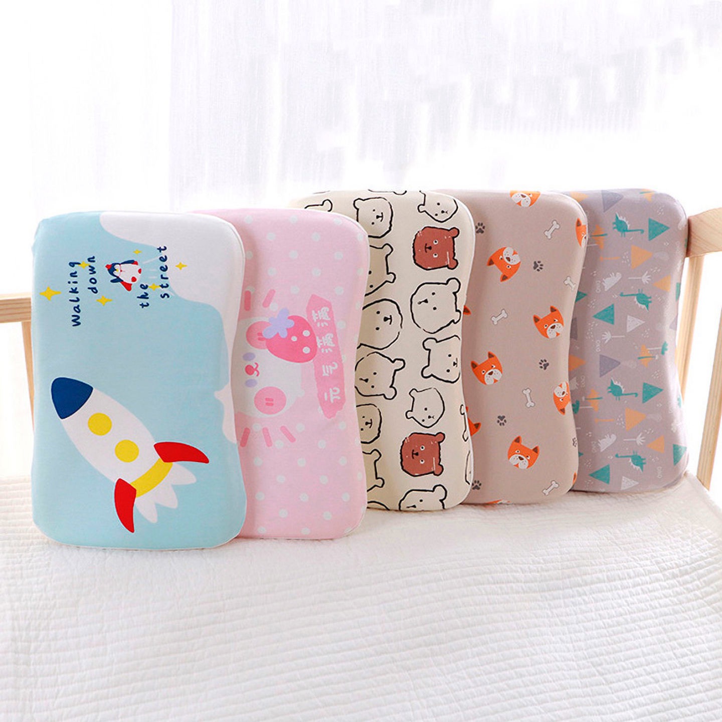 Cartoon Children's Pillow Memory Foam Baby Pillow Washable Cotton Slow