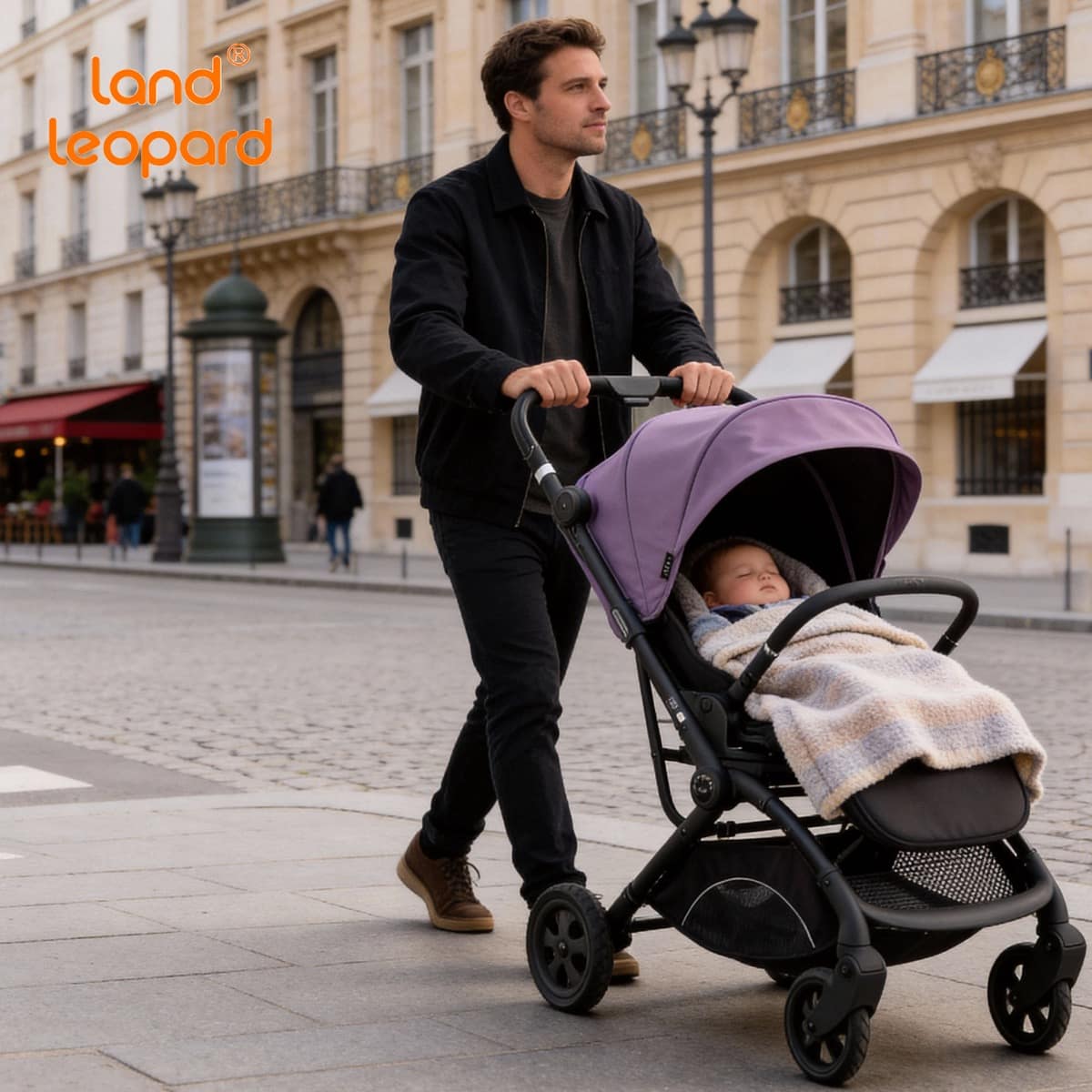 LandLeopard Afold Luxury Baby Stroller 0-36M 360° One-Button Rotation